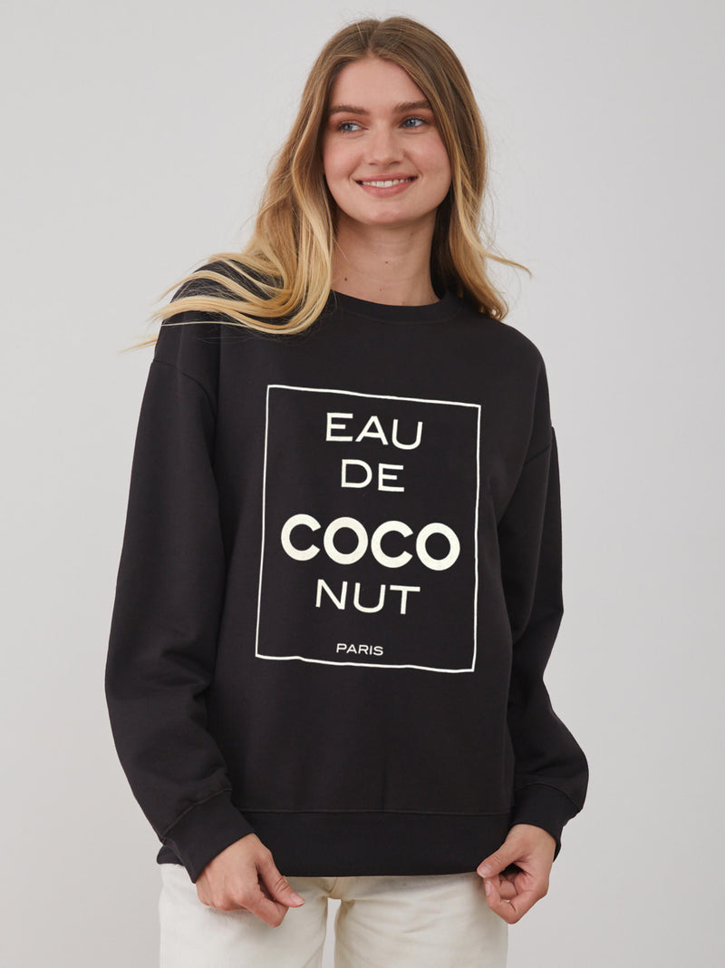 Alexa - Oversized Sweatshirt - Eau De Coconut - Black