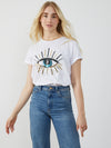 Lola - Round Neck Tee - Evil Eye - White