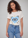 Lola - Round Neck Tee - Evil Eye Heart - Off White