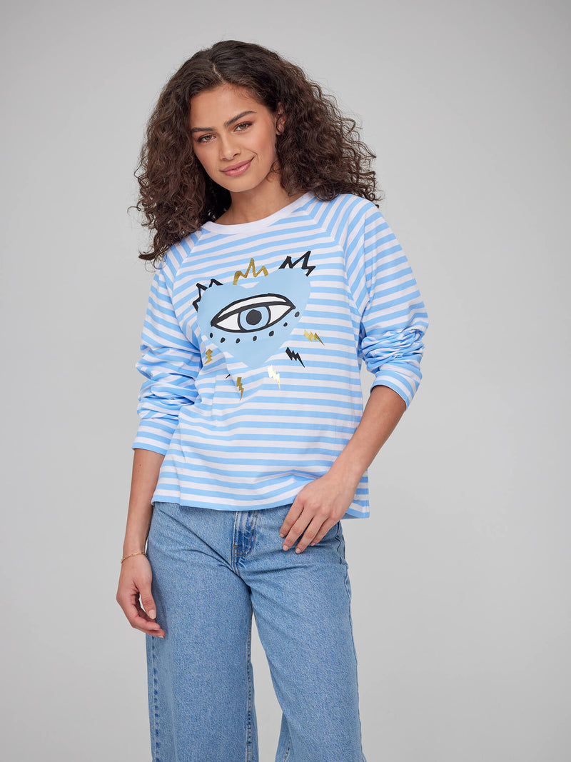 Lenny - Long Sleeve Tee - Evil Eye Heart – Stripes