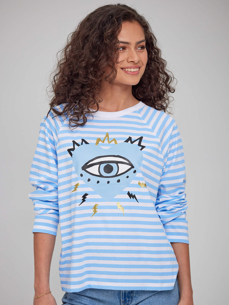 Lenny - Long Sleeve Tee - Evil Eye Heart – Stripes
