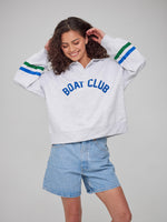 Christy - Collar Sweatshirt - Boat Club - Heather Gray