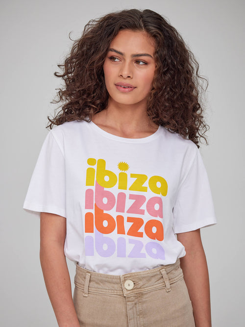 Lola - Round Neck Tee - Ibiza - White
