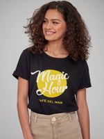 Lola - Round Neck Tee - Magic Hour - Black