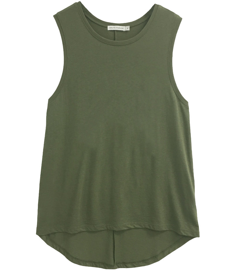Whitney - Blank Muscle Tee - Army Green