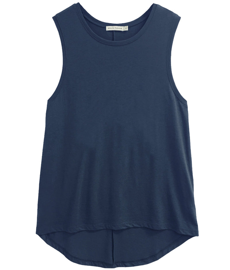 Whitney - Blank Muscle Tee - Navy Blue