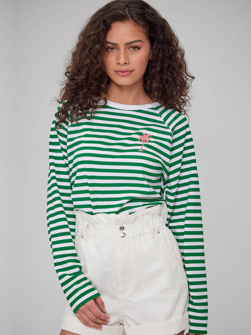 Lenny - Long Sleeve Tee - Palm Tree – Stripes