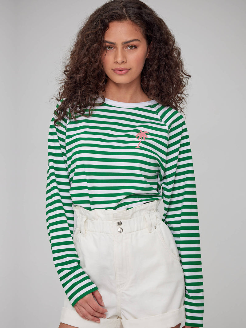 Lenny - Long Sleeve Tee - Palm Tree – Stripes