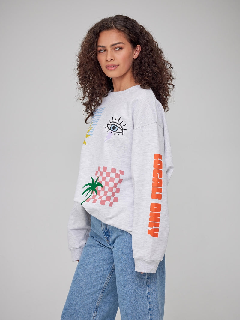 Alexa - Oversized Sweatshirt - Paradise Locals Only – Heather Gray
