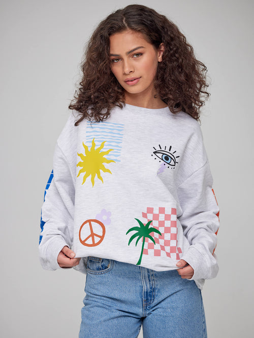 Alexa - Oversized Sweatshirt - Paradise Locals Only – Heather Gray