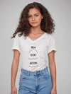 Viola - V Neck Tee - Sea You Soon - Off White