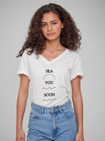 Viola - V Neck Tee - Sea You Soon - Off White