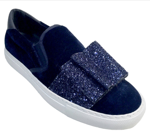 Glitter Bow - Slip On Sneaker