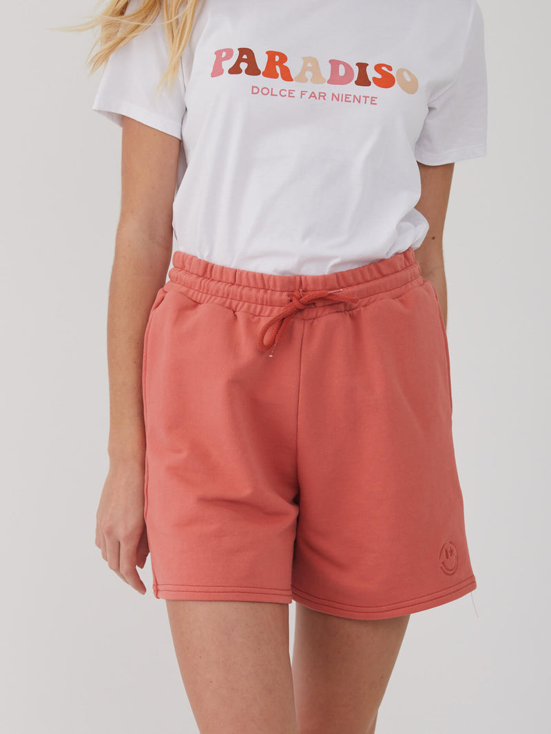 Bianca - Shorts - Smiley Logo - Terra Cotta