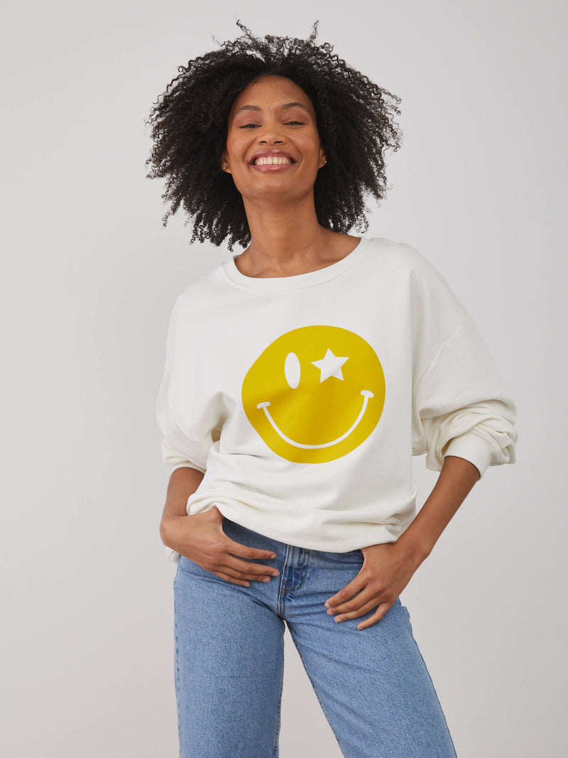 Alexa - Oversized Sweatshirt - Smiley - Off White