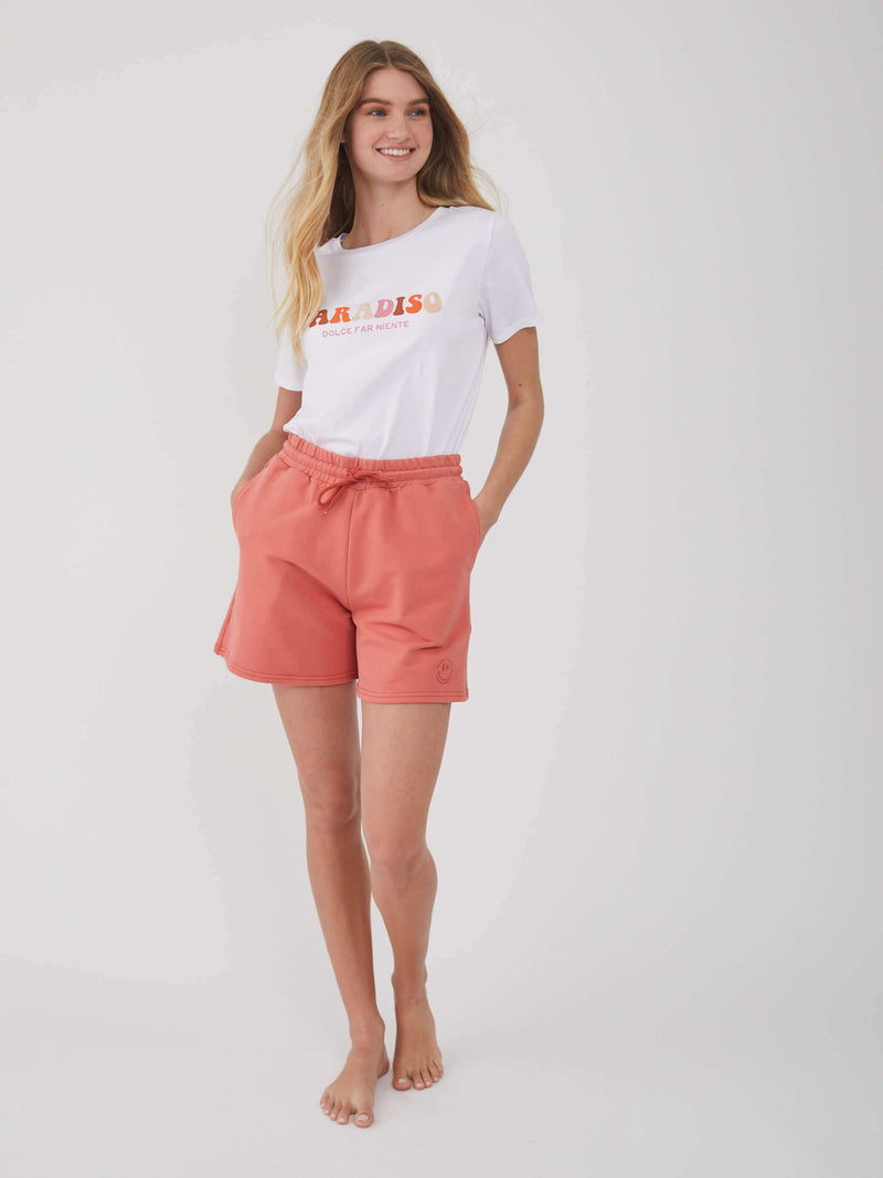 Bianca - Shorts - Smiley Logo - Terra Cotta