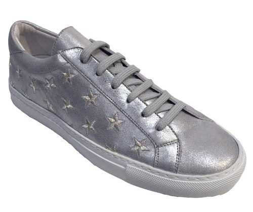 Stars - Lace up Sneaker - Silver