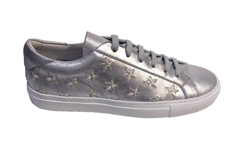 Stars - Lace up Sneaker - Silver