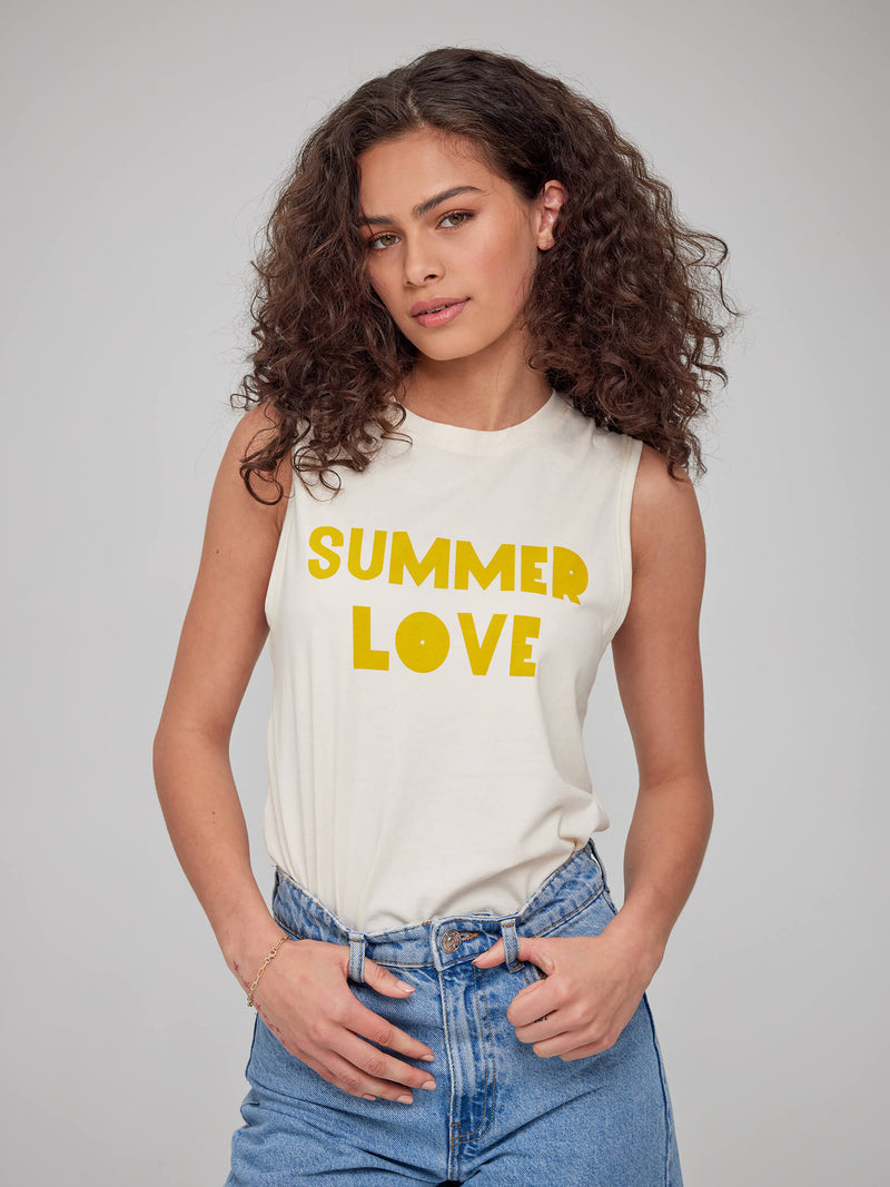 Whitney - Muscle Tee - Summer Love - Off White