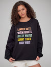 Alexa - Oversized Sweatshirt - Summer Vibes – Black