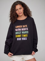Alexa - Oversized Sweatshirt - Summer Vibes – Black