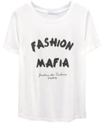 Lola - Loose Tee - Fashion Mafia - White