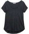 Valerie - Basic V-neck Tee - Smoke Black