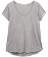 Valerie - Basic V-neck Tee - Heather Gray