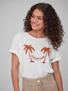 Lola - Round Neck Tee - Vacation Palm - Off White