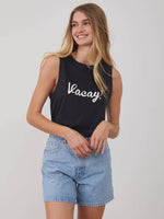 Whitney - Muscle Tee - Vacay - Black