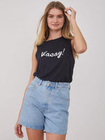 Whitney - Muscle Tee - Vacay - Black