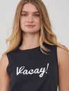 Whitney - Muscle Tee - Vacay - Black