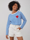 Lenny - Long Sleeve Tee - Heart Stripes - Blue&White