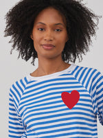 Lenny - Long Sleeve Tee - Heart Stripes - Blue&White