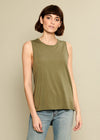 Whitney - Blank Muscle Tee - Army Green