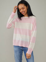 Susan - Sweater - Candy Stripes - Pink Cream