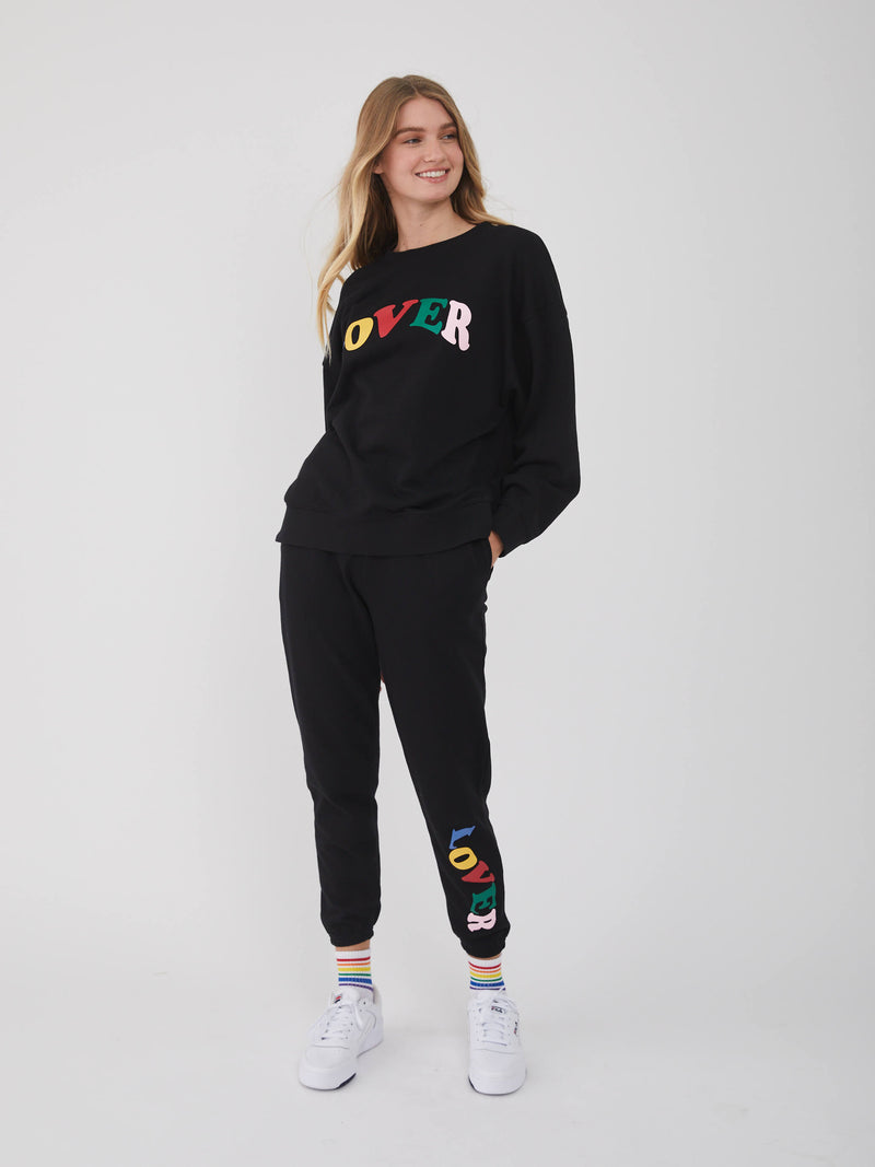 Frankie - Sweatpants - Lover - Black  designer, pima cotton, exclusive  graphics, high quality, luxurious, soft