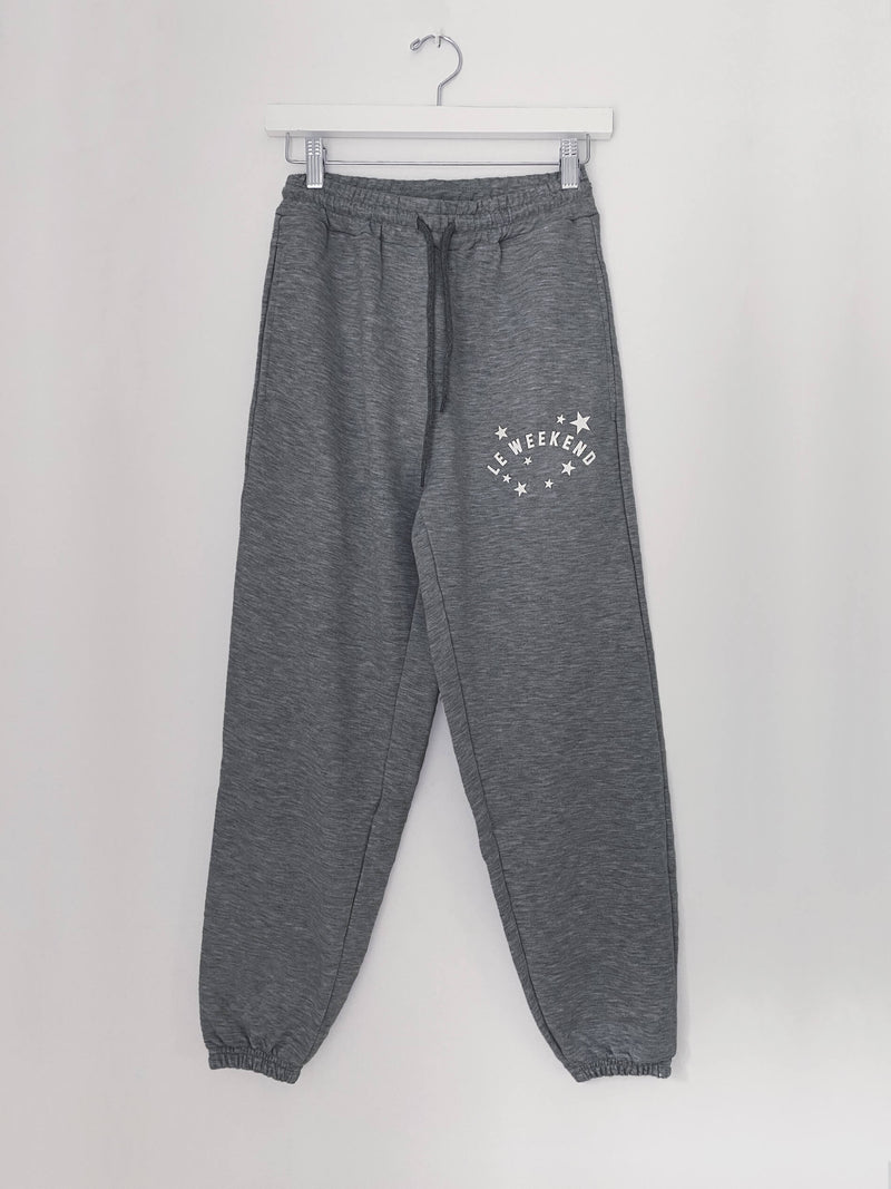 Frankie - Sweatpants - Le Weekend - Dark Grey  designer, pima cotton,  exclusive graphics, high quality, luxurious, soft