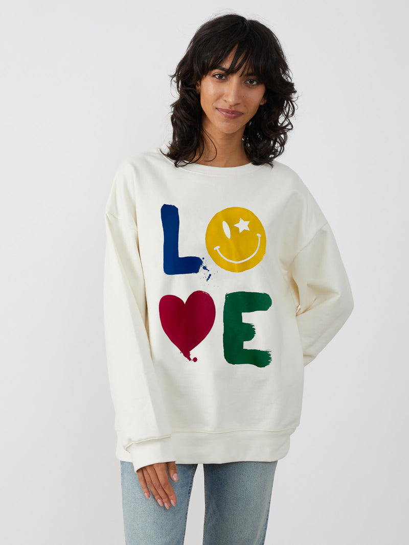 Alexa - Oversized Sweatshirt - Love Symbols - Off White