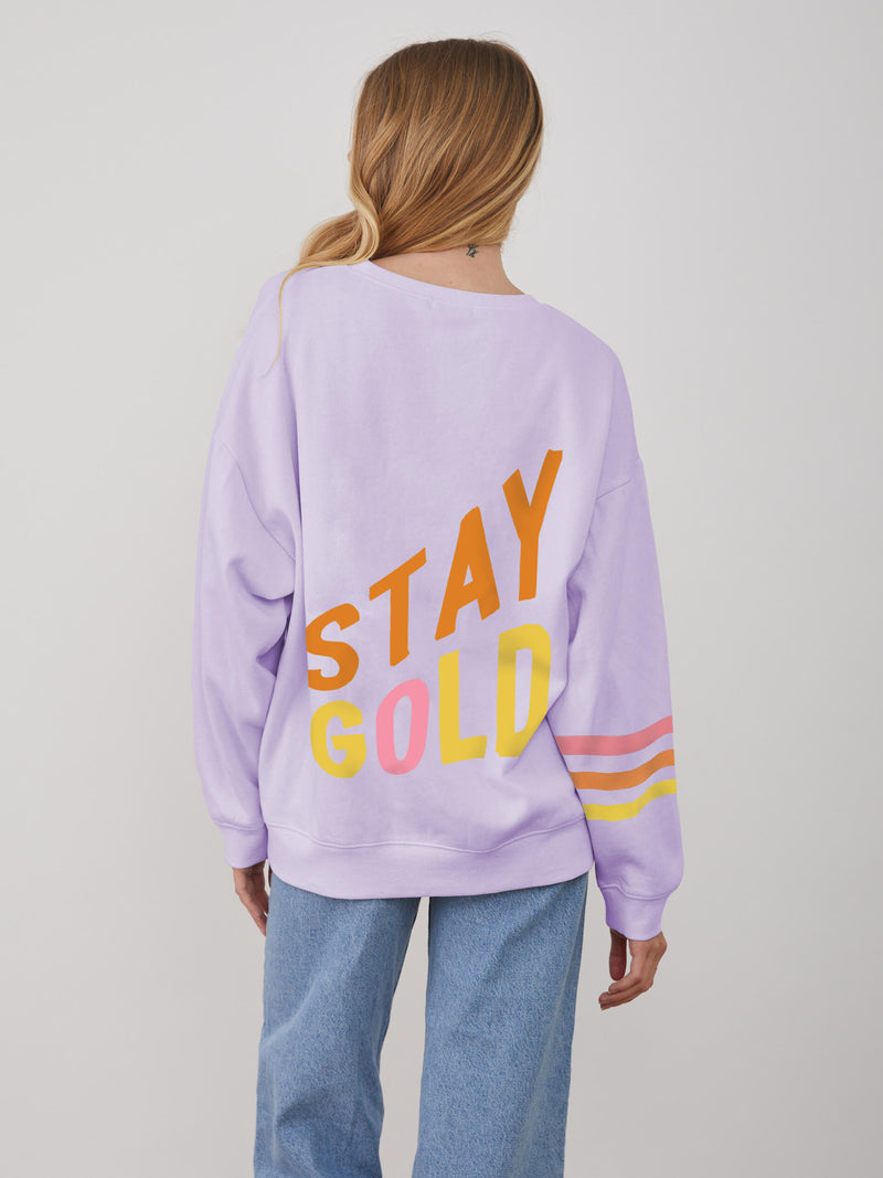 Alexa - Oversized Sweatshirt - Stay Gold - Lilac
