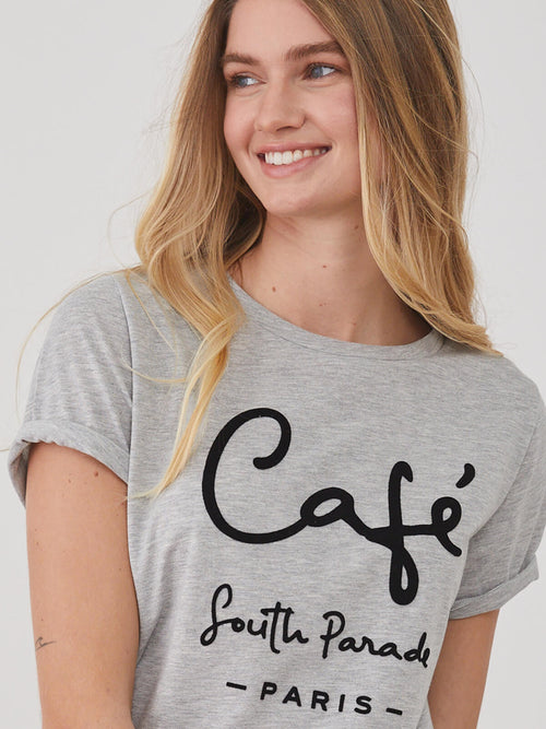 Lola - Round Neck Tee - Cafe South Parade - Grey