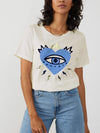 Lola - Round Neck Tee - Evil Eye Heart - Off White