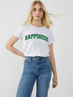 Lola - Round Neck Tee - Happiness - White