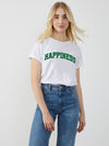Lola - Round Neck Tee - Happiness - White