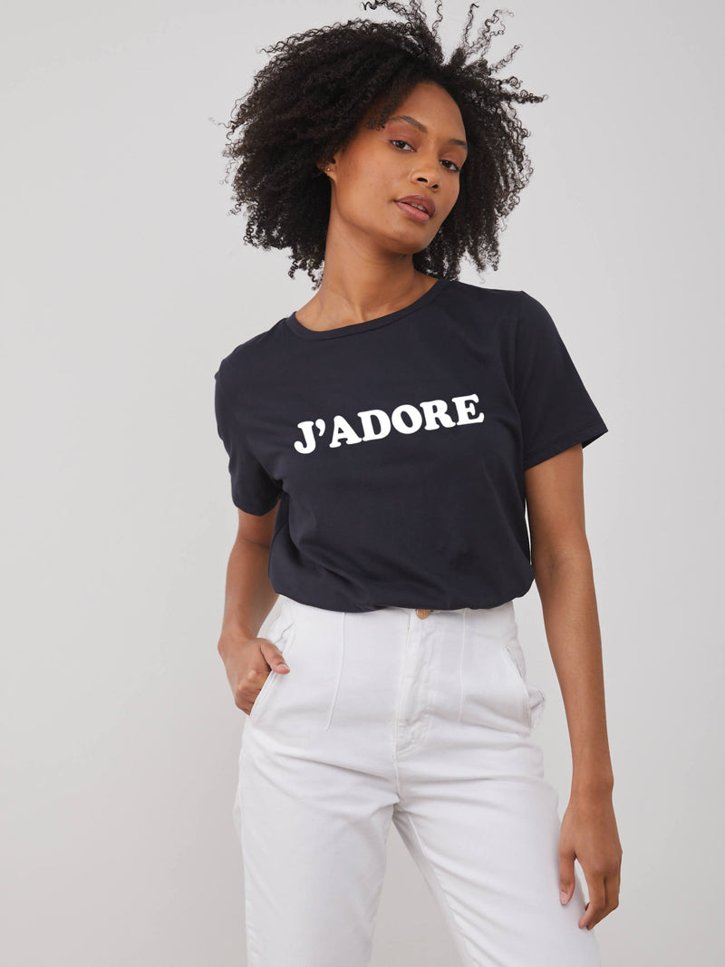 Lola – Round Neck Tee - J'adore - Black