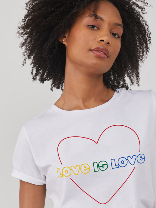 Lola - Round Neck Tee - Love is Love - White