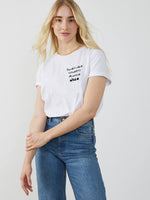 Lola - Round Neck Tee - Naughty but Nice  - White