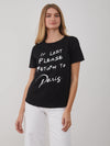 Lola – Round Neck Tee - Return to Paris - Black