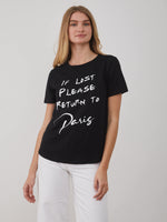 Lola – Round Neck Tee - Return to Paris - Black
