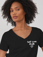 Viola – V Neck Tee - Self Love Club - Black